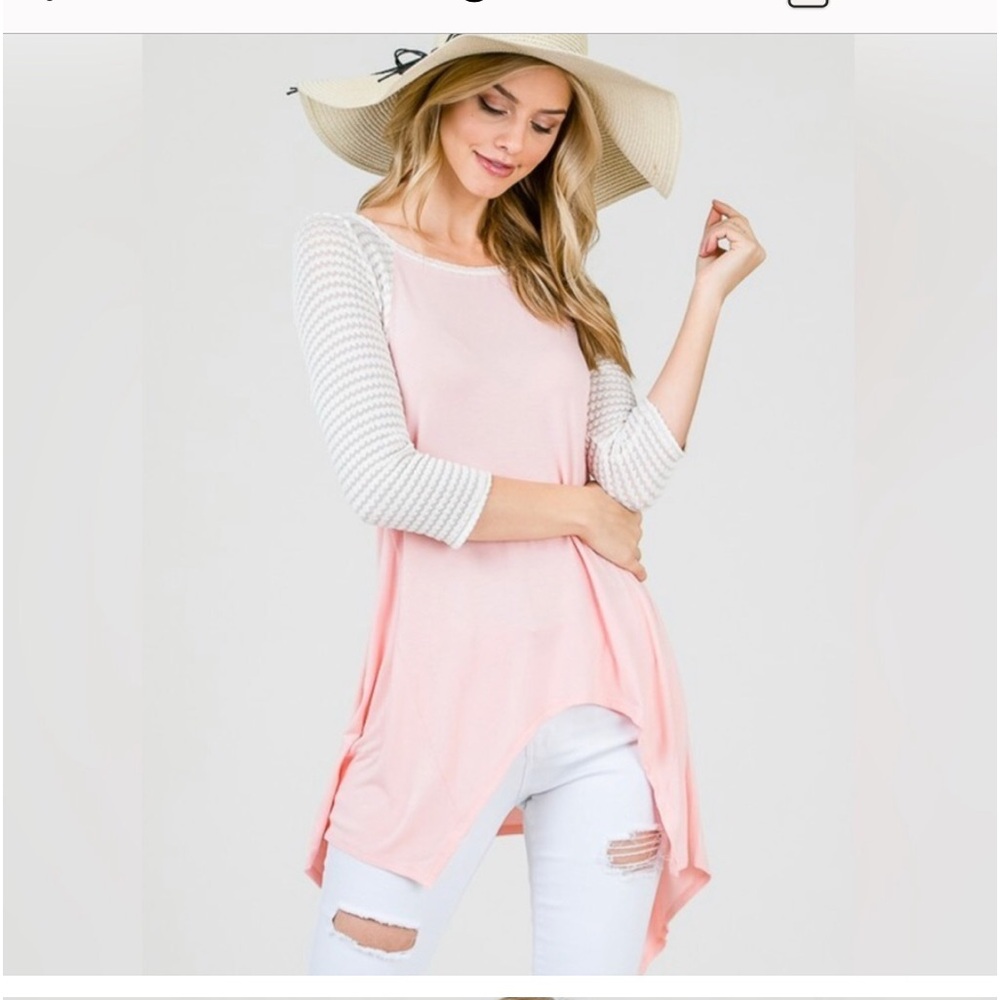 Contrast Three Quarter Sleeve Tunic